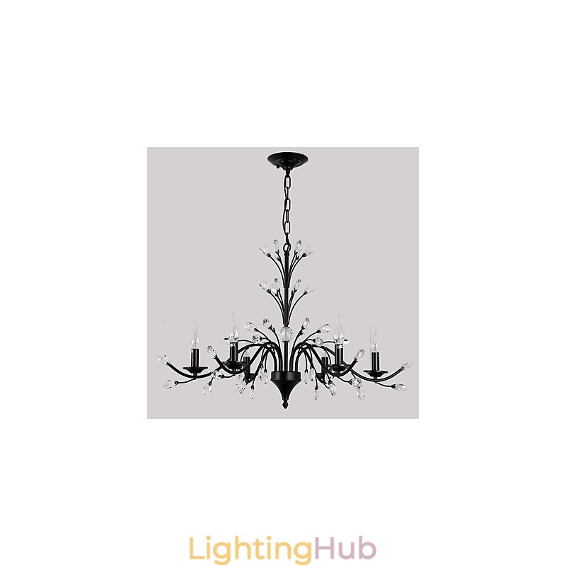6 Lights Crystal Chandelier Modern Contemporary Traditional Classic Vintage Retro Country Painting Feature