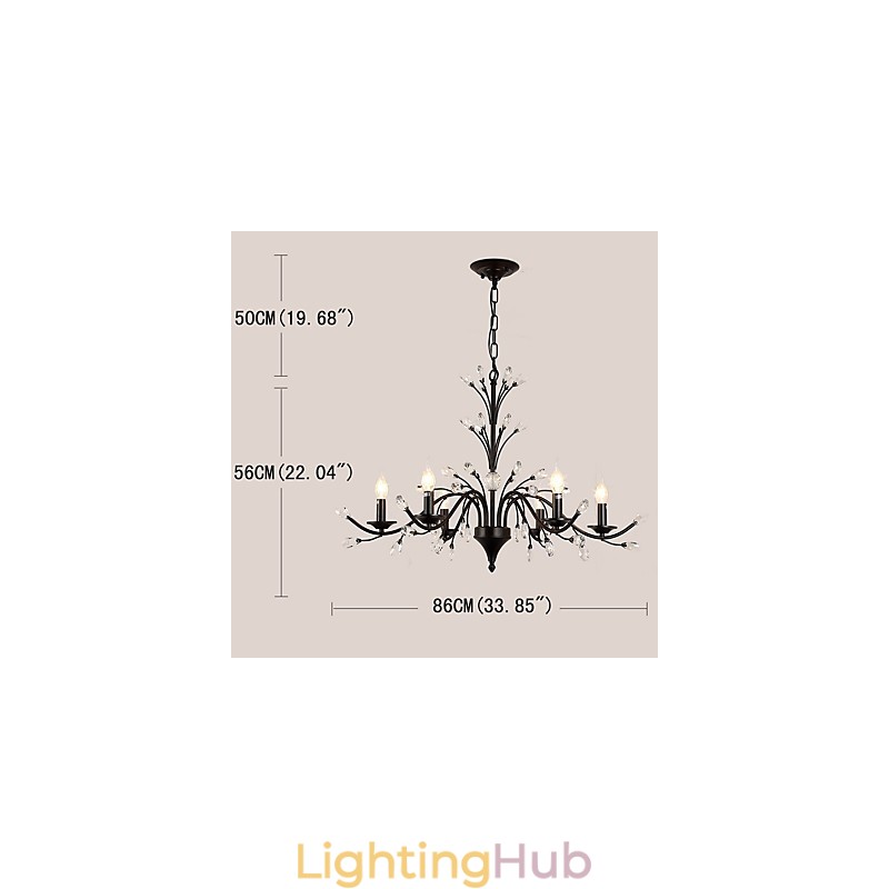 6 Lights Crystal Chandelier Modern Contemporary Traditional Classic Vintage Retro Country Painting Feature