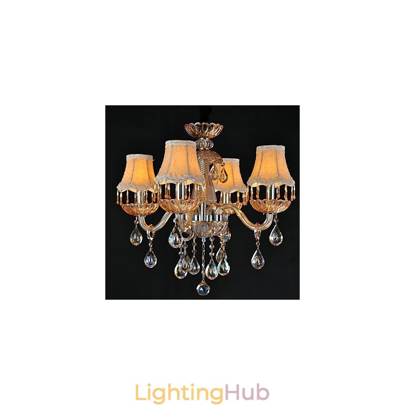 Chandelier Crystal Retro Glass 4 Light