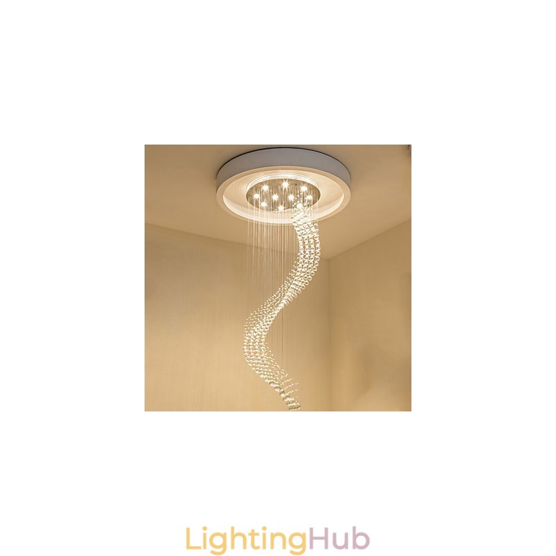 Modern Crystal Ceiling Pendant Light Indoor Chandelier Home Hanging Lighting Chandelier Lamps Fixtures 3W WARM WHITE Bulbs