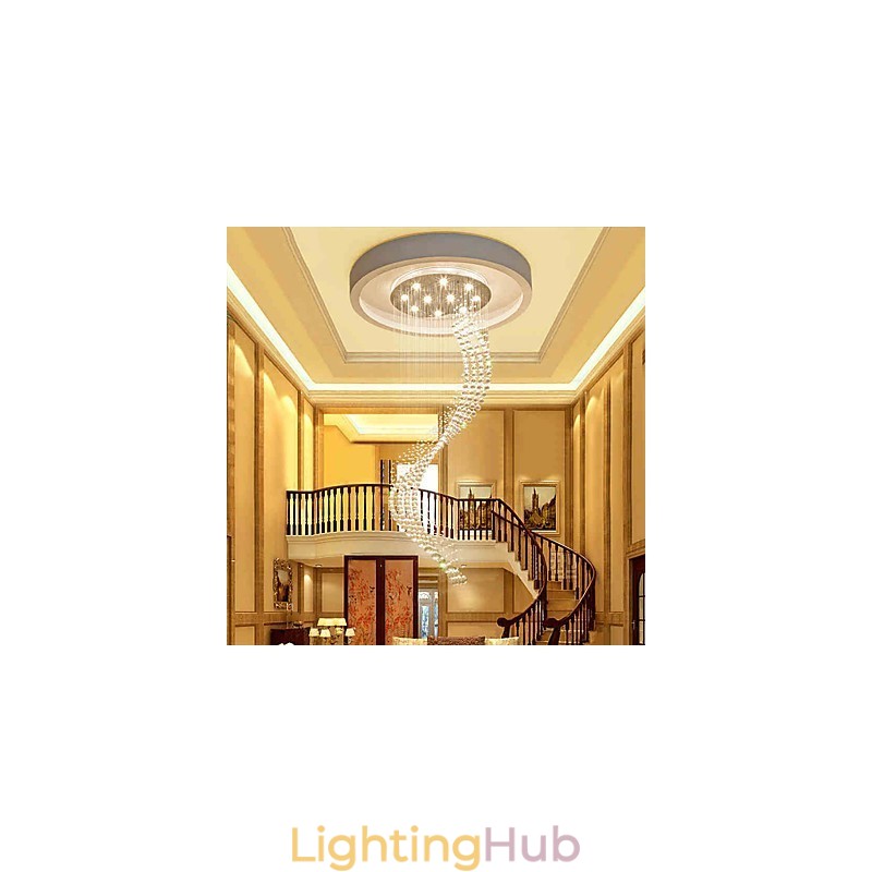 Modern Crystal Ceiling Pendant Light Indoor Chandelier Home Hanging Lighting Chandelier Lamps Fixtures 3W WARM WHITE Bulbs