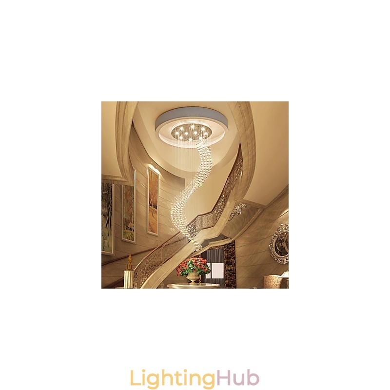 Modern Crystal Ceiling Pendant Light Indoor Chandelier Home Hanging Lighting Chandelier Lamps Fixtures 3W WARM WHITE Bulbs