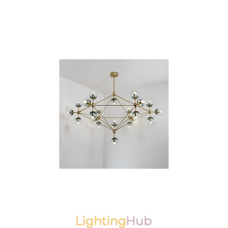 Twenty_one Light Post Modern Europe Style Modo Metal Glass Pendant Lamp the Foyer Decorate Industrial Chandelier Lamp