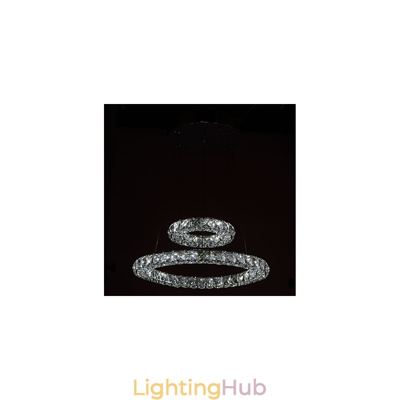 Crystal Chandelier Lights Indoor Pendant Light Ceiling Lamp Lighting Fixtures Dimmable with Remote Control