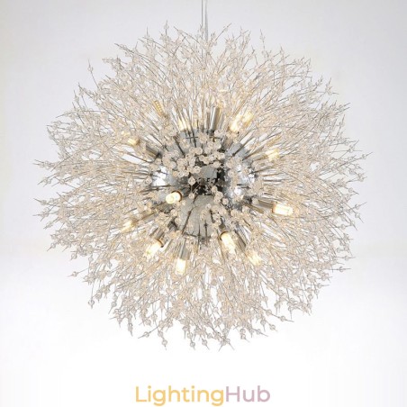 Firework Globe Dandelion Chrome Feature Crystal Metal Chandelier Firework Globe Dandelion Chrome Feature Crystal Metal Chandelier