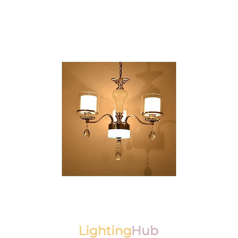 Modern Contemporary Electroplated Feature for Crystal Metal Chandelier