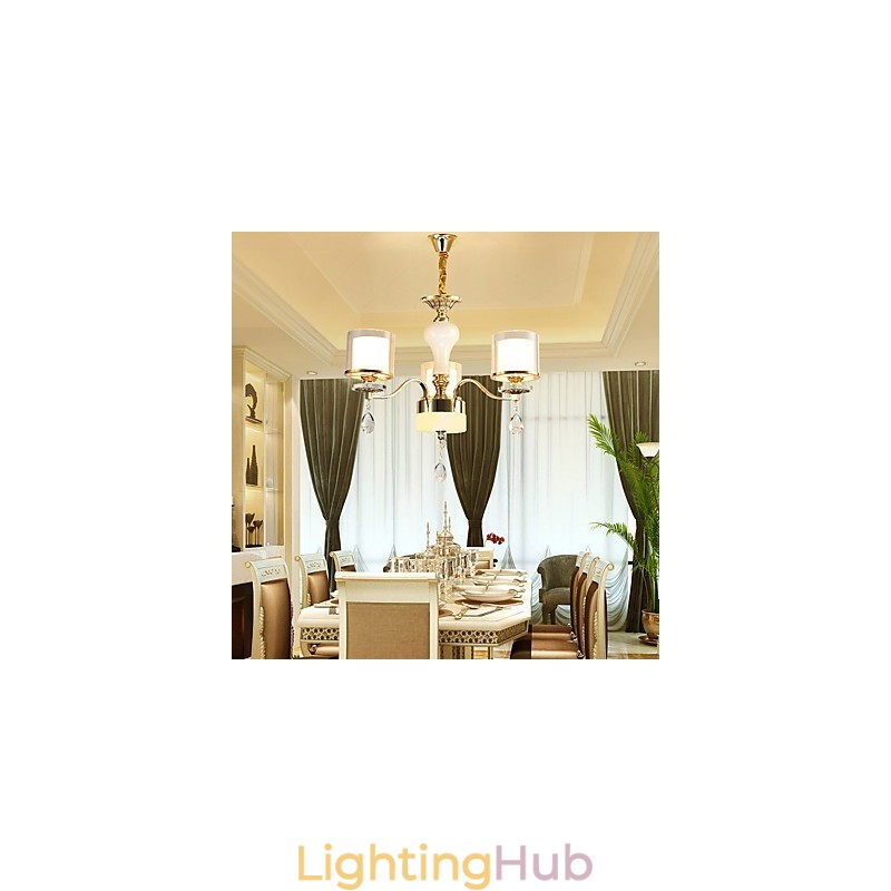 Modern Contemporary Electroplated Feature for Crystal Metal Chandelier