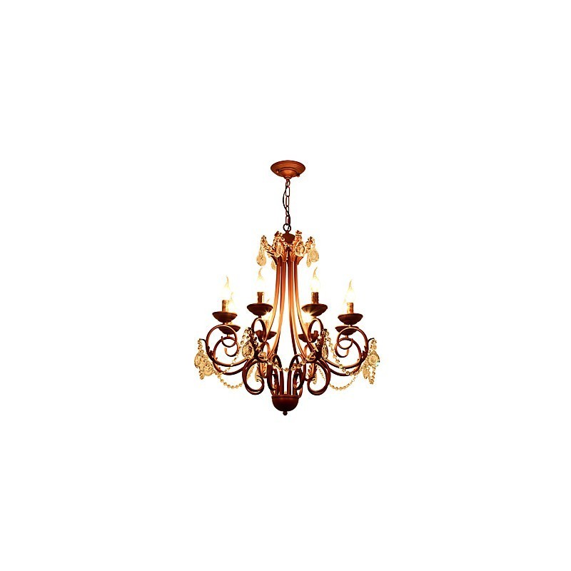 8 Lights Chandelier Modern Contemporary Traditional Lodge Vintage Retro Country Painting Feature for Crystal Metal