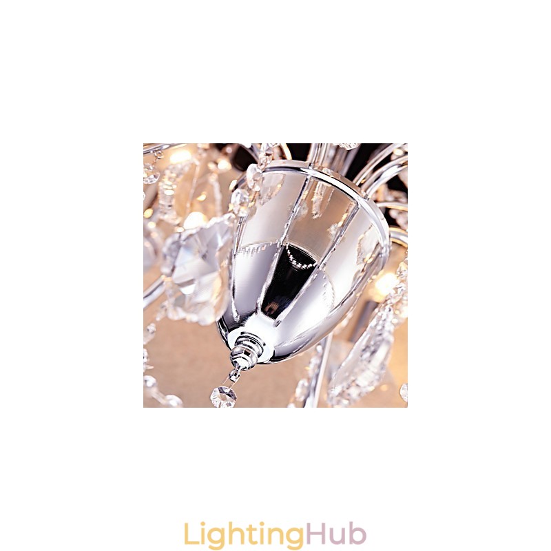 Modern Contemporary Traditional Classic Country Chrome Feature for Crystal Mini Style Designers Metal Chandelier