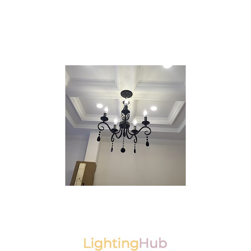 Traditional Crystal Chandelier Interior Lighting 5 Light Candles Simple Chandelier