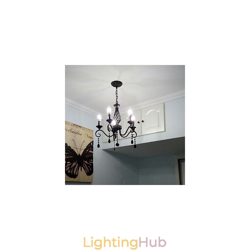 Traditional Crystal Chandelier Interior Lighting 5 Light Candles Simple Chandelier