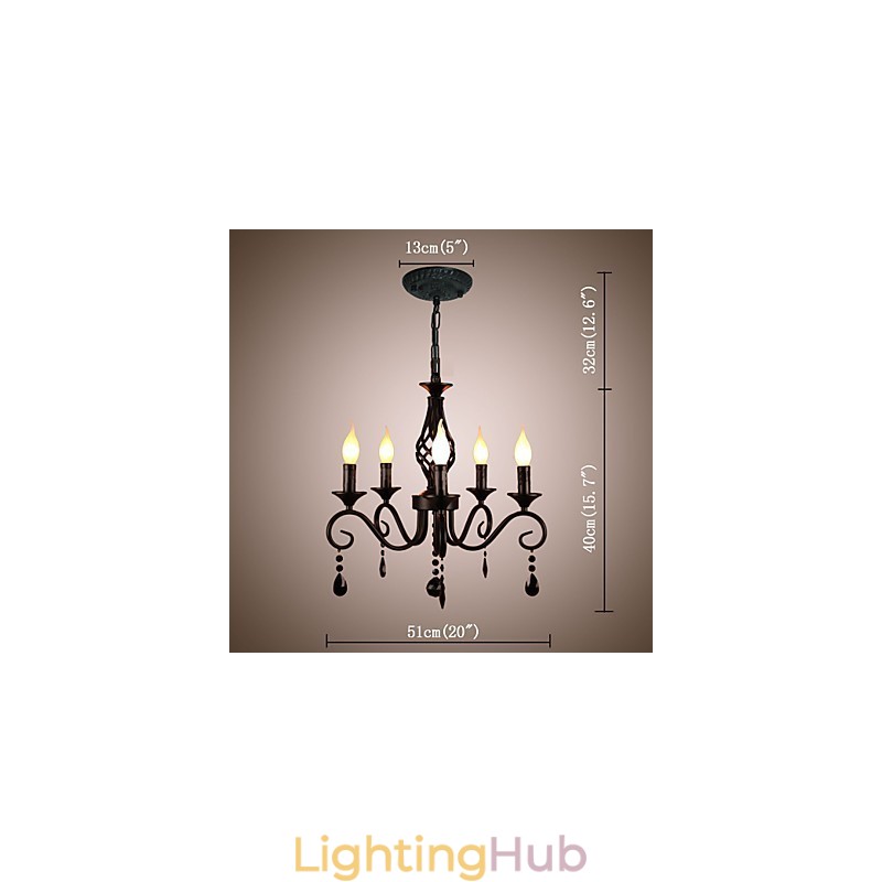 Traditional Crystal Chandelier Interior Lighting 5 Light Candles Simple Chandelier