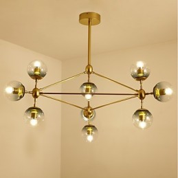 Ten Light Post Modern Europe Style Modo Metal Glass Pendant Lamp the Foyer Decorate Industrial Chandelier Lamp
