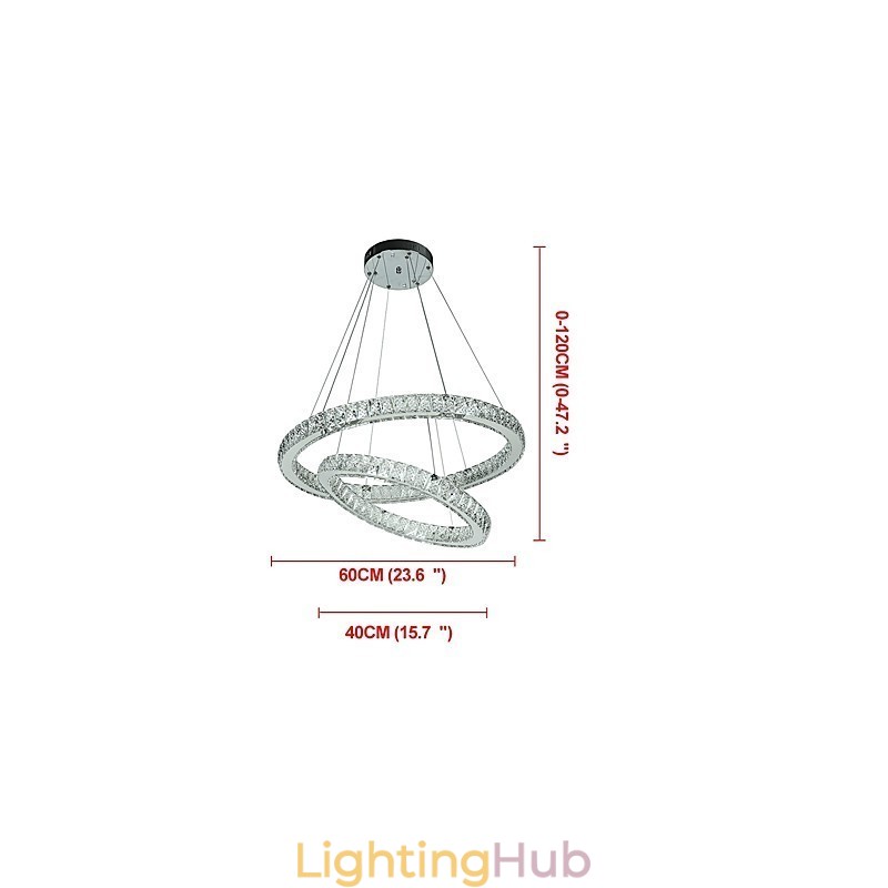 Indoor Crystal Chandelier Modern Pendant Light Ceiling Light Dimmable Lighting Lamp with Remote Control