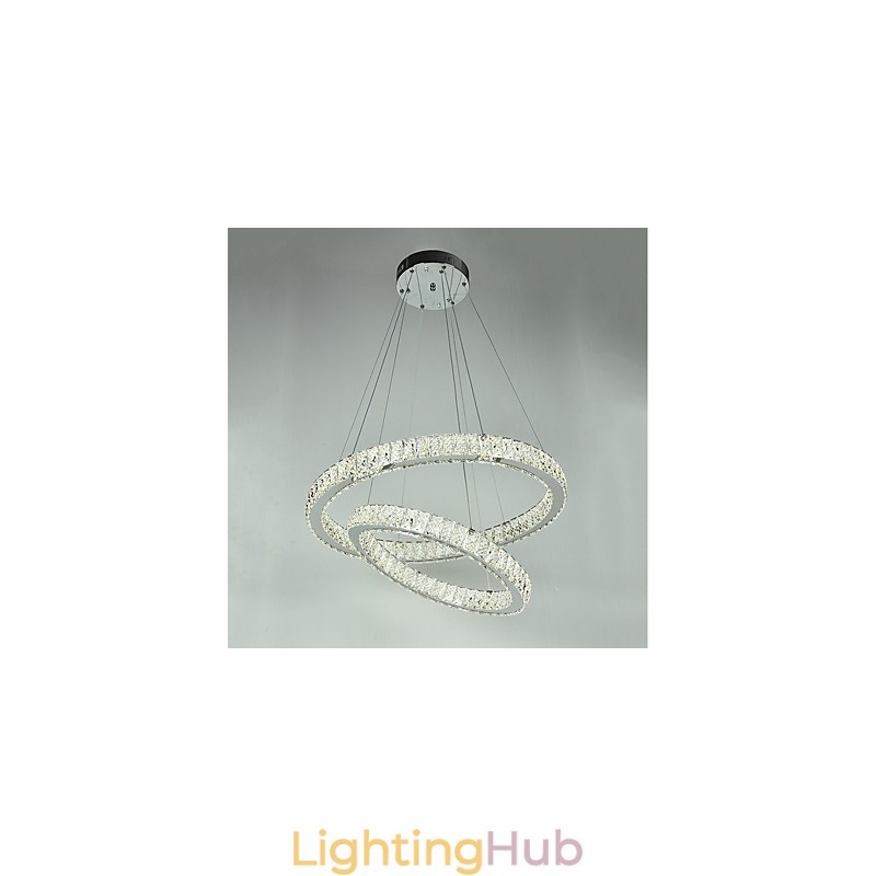 Indoor Crystal Chandelier Modern Pendant Light Ceiling Light Dimmable Lighting Lamp with Remote Control