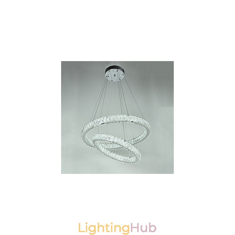 Indoor Crystal Chandelier Modern Pendant Light Ceiling Light Dimmable Lighting Lamp with Remote Control
