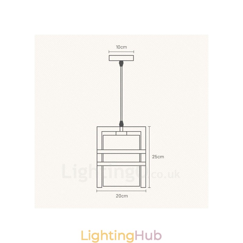 1 Light Wood Retro Vintage Pendant Light with Fabric Shade