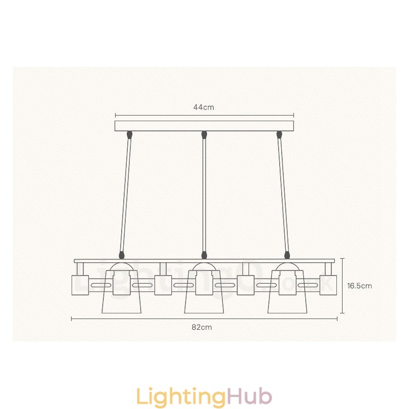 3 Light Wood Modern Contemporary Nordic style Pendant Light with Fabric Shade
