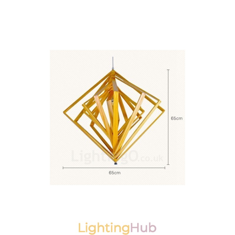 1 Light Wood Modern Contemporary Nordic style Pendant Light with Wood Shade