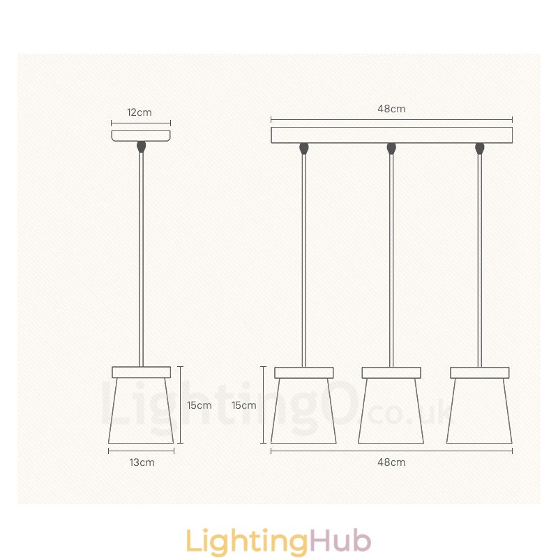 1 Light Wood Modern Contemporary Nordic style Pendant Light with Iron Shade