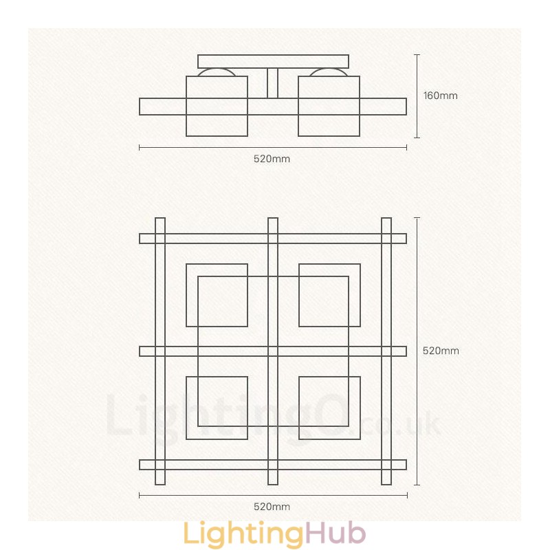 4 Light Modern Contemporary Nordic style Flush Mount Ceiling Lights with Glass Shade