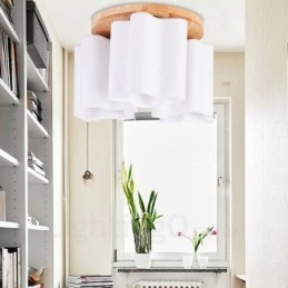 3 Light Modern Contemporary Flush Mount Ceiling Lights with Glass Shade