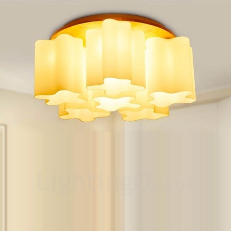 6 Light Modern Contemporary Flush Mount Ceiling Lights with Glass Shade 6 Light Modern Contemporary Flush Mount Ceiling Lights with Glass Shade