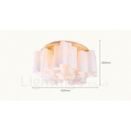6 Light Modern Contemporary Flush Mount Ceiling Lights with Glass Shade
