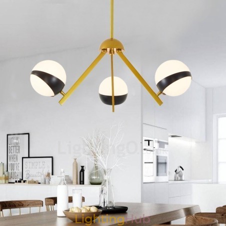 3 Light Modern Contemporary Nordic style Ceiling Lights Chandelier with Black and White Ball Glass Shade 3 Light Modern Contemporary Nordic style Ceiling Lights Chandelier with Black and White Ball Glass Shade