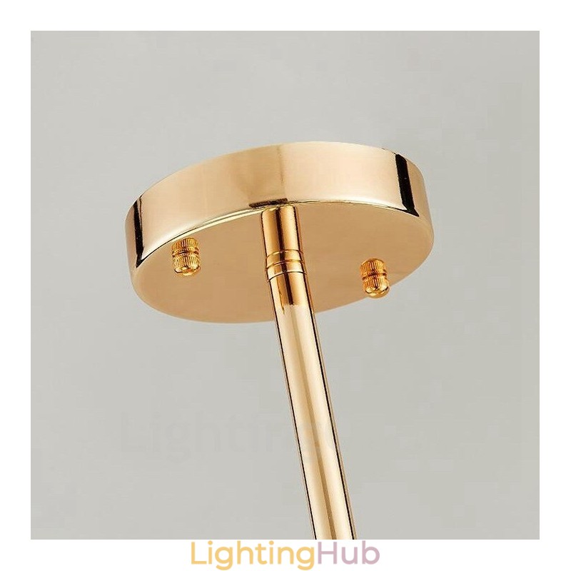 11 Light Modern Contemporary Ceiling Lights Copper Plating Chandelier with White Ball Glass Shade