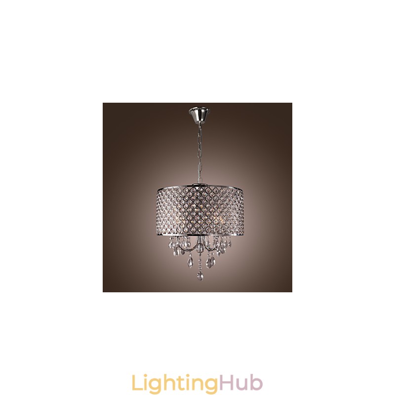 Traditional Classic Crystal Chrome Metal Chandelier