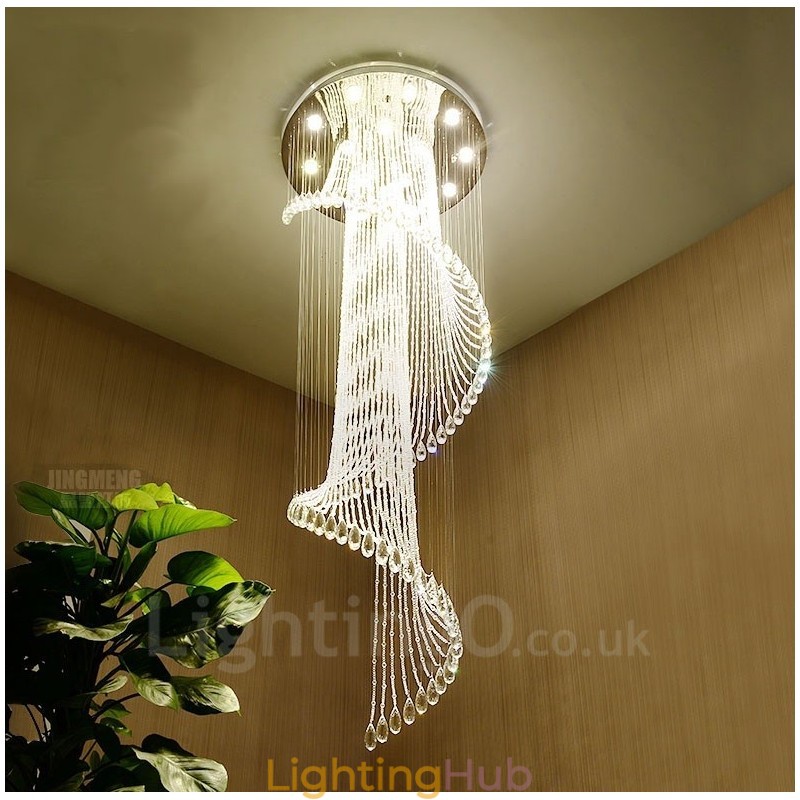 15 Lights Modern Crystal Ceiling Pendant Light Indoor Chandelier Lighting Lamps Fixtures with Bulbs