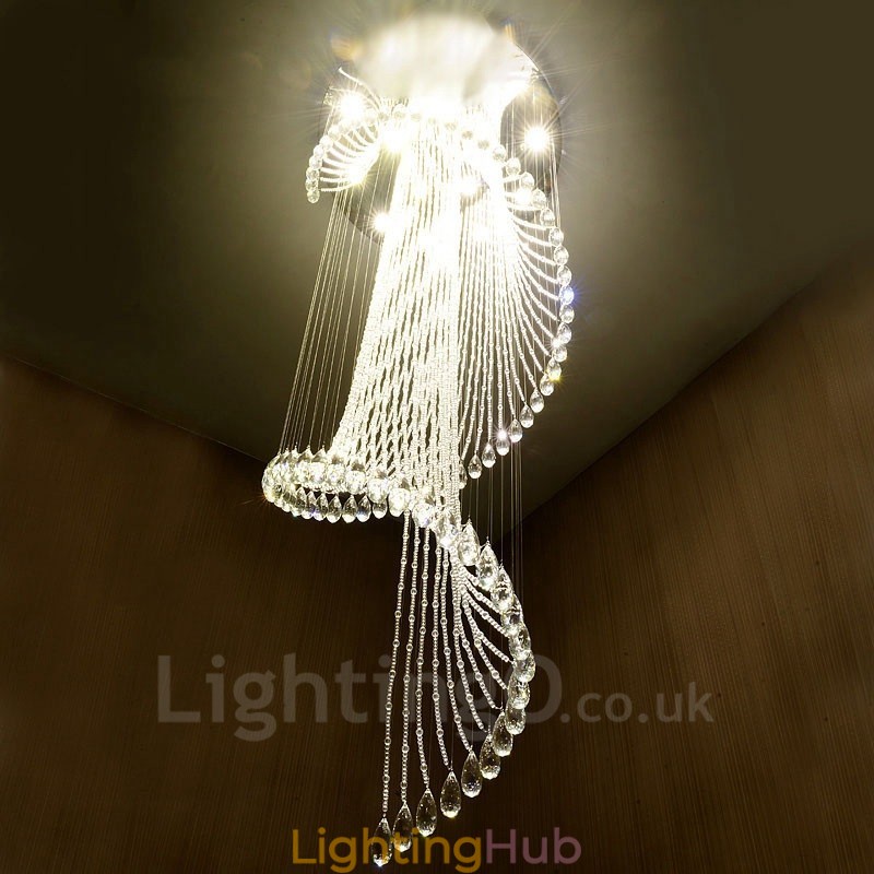 15 Lights Modern Crystal Ceiling Pendant Light Indoor Chandelier Lighting Lamps Fixtures with Bulbs