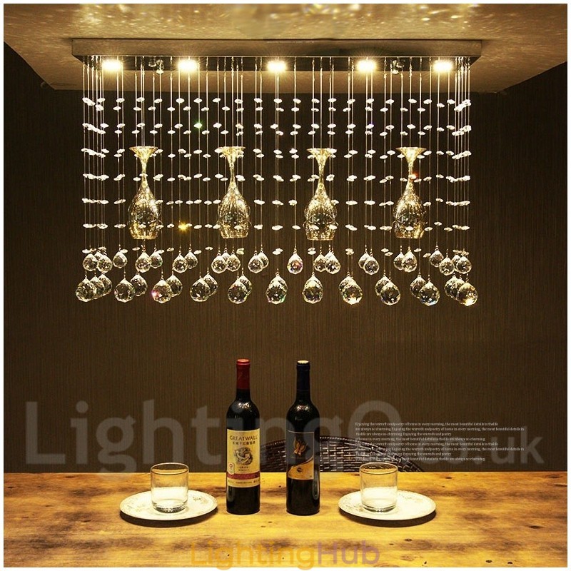 5 Lights Modern Crystal Ceiling Pendant Light Indoor Chandelier Lighting Lamps Fixture