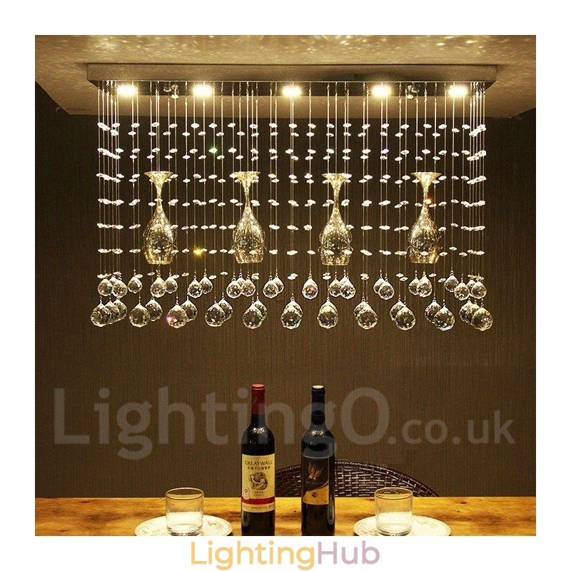 5 Lights Modern Crystal Ceiling Pendant Light Indoor Chandelier Lighting Lamps Fixture