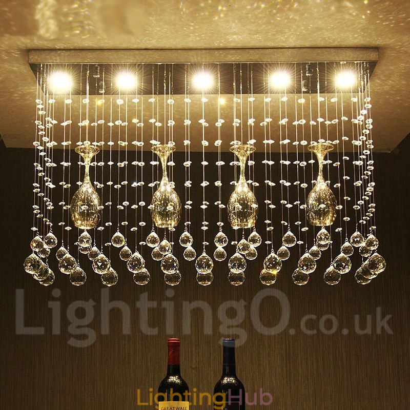 5 Lights Modern Crystal Ceiling Pendant Light Indoor Chandelier Lighting Lamps Fixture