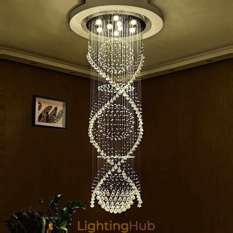 Extra Length 5 Meter Modern Crystal Ceiling Pendant Light Indoor Chandelier Lighting Lamps Fixtures