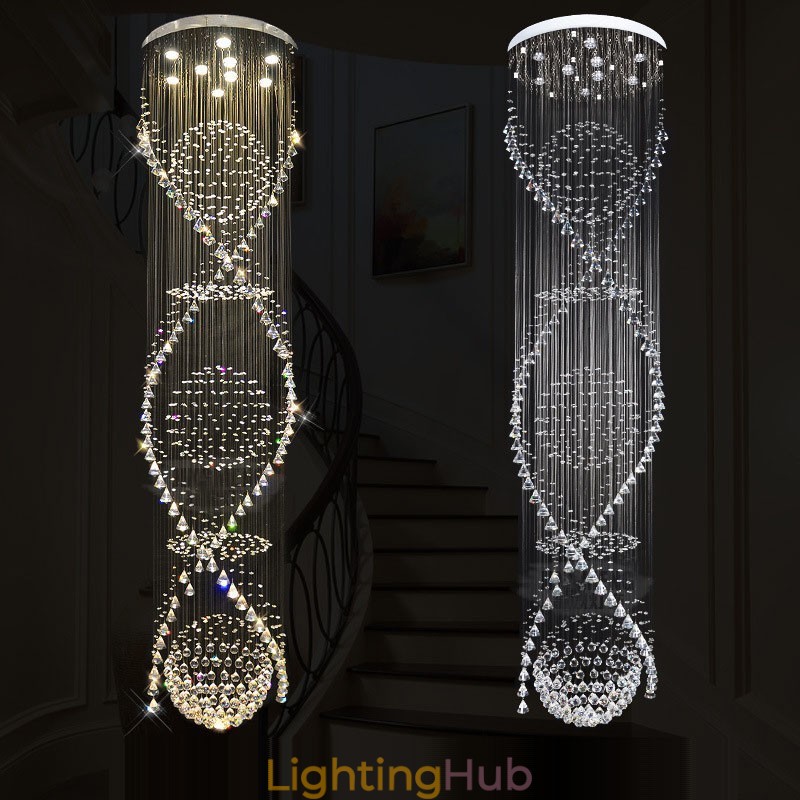 Extra Length 5 Meter Modern Crystal Ceiling Pendant Light Indoor Chandelier Lighting Lamps Fixtures