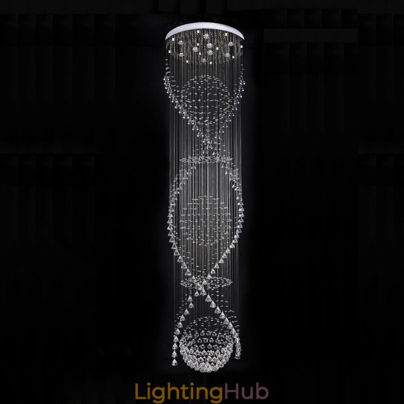 Extra Length 5 Meter Modern Crystal Ceiling Pendant Light Indoor Chandelier Lighting Lamps Fixtures