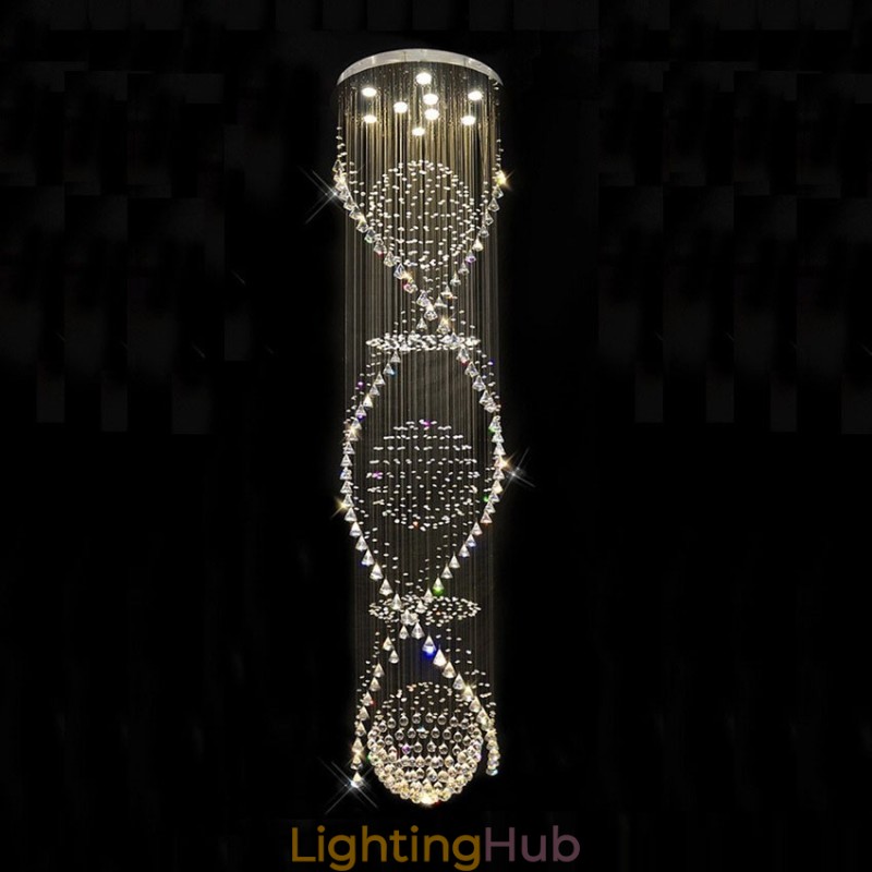 Extra Length 5 Meter Modern Crystal Ceiling Pendant Light Indoor Chandelier Lighting Lamps Fixtures