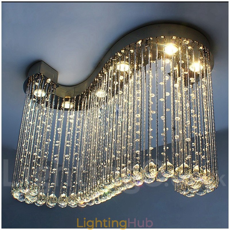 6 Lights Modern Crystal Ceiling Pendant Light Indoor Chandelier Lighting Lamps Fixtures