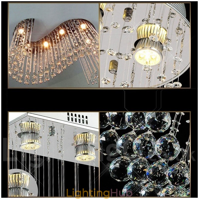 6 Lights Modern Crystal Ceiling Pendant Light Indoor Chandelier Lighting Lamps Fixtures
