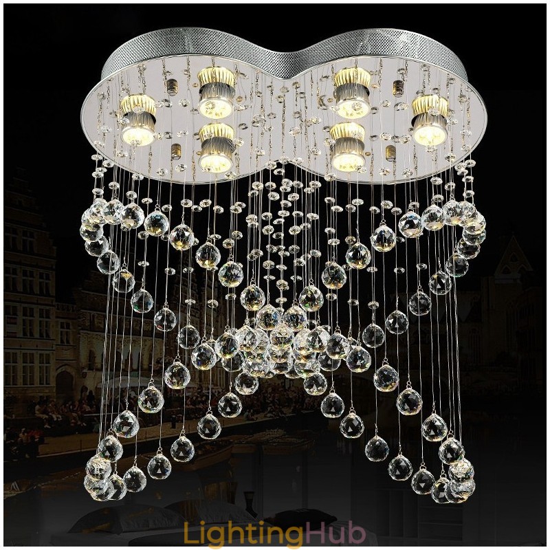6 Lights Modern Crystal Ceiling Pendant Light Indoor Chandelier Lighting Lamps Fixtures