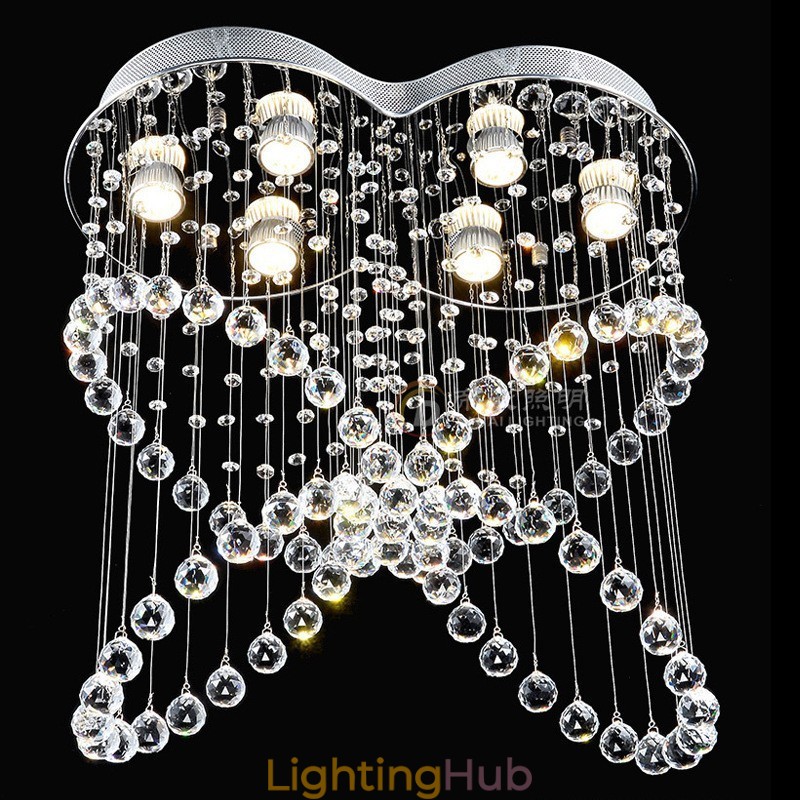 6 Lights Modern Crystal Ceiling Pendant Light Indoor Chandelier Lighting Lamps Fixtures
