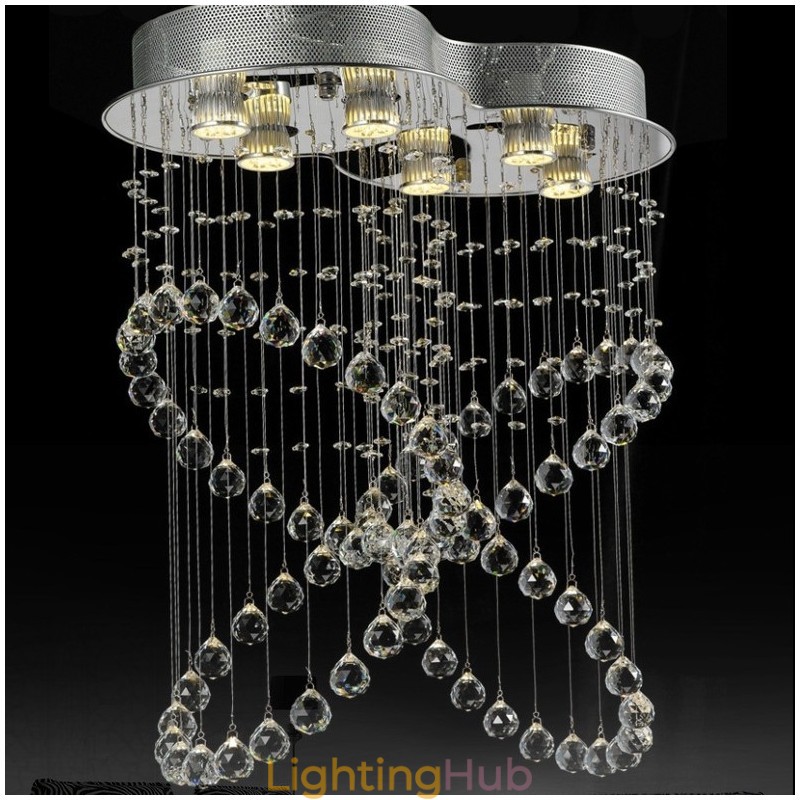 6 Lights Modern Crystal Ceiling Pendant Light Indoor Chandelier Lighting Lamps Fixtures