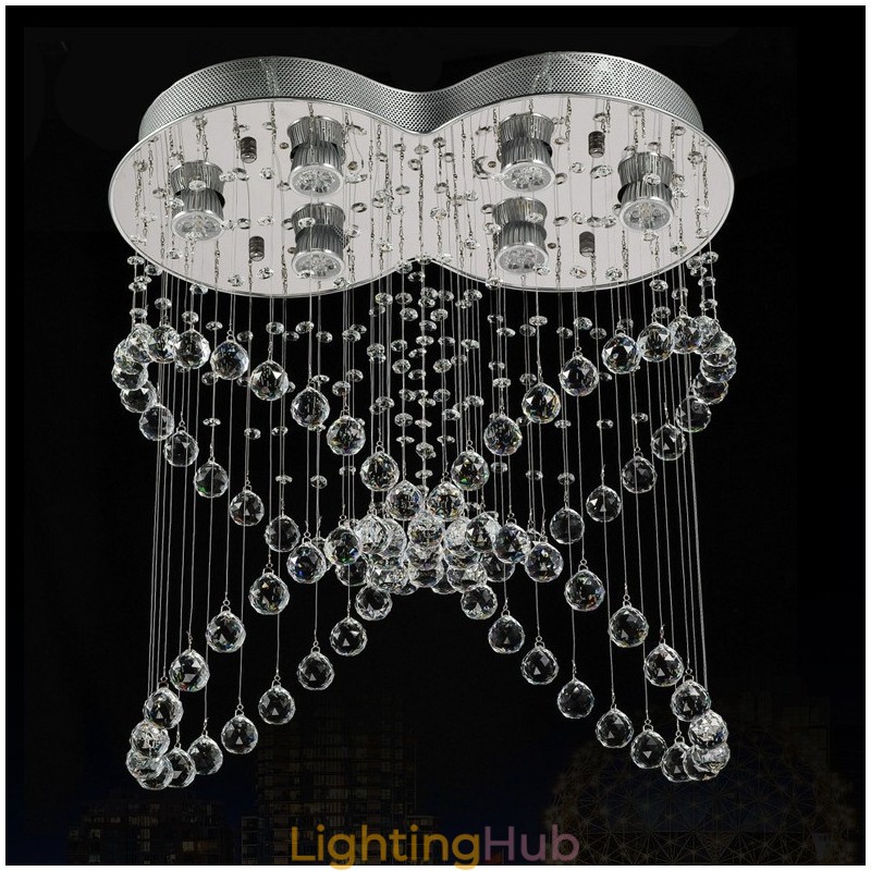 6 Lights Modern Crystal Ceiling Pendant Light Indoor Chandelier Lighting Lamps Fixtures
