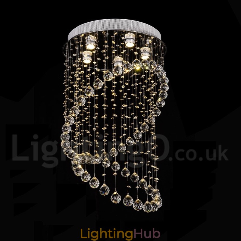 5 Lights Modern Crystal Ceiling Pendant Light Indoor Chandelier Lighting Lamps Fixtures