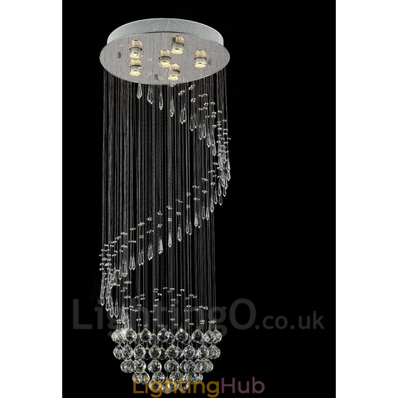 6 Lights Modern Crystal Ceiling Pendant Light Indoor Chandelier Lighting Lamps Fixtures
