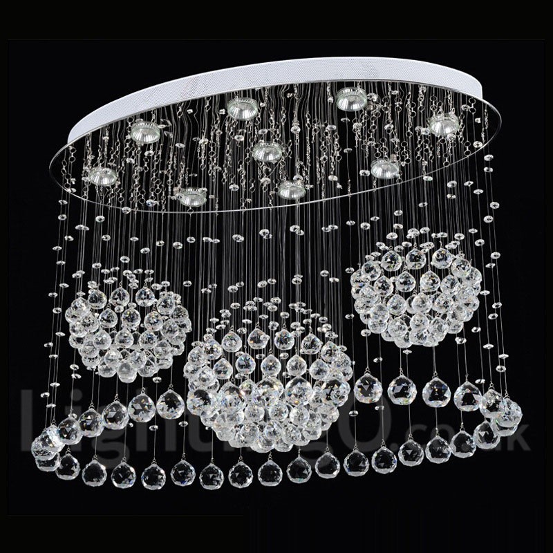 9 Lights Modern Crystal Ceiling Pendant Light Indoor Chandelier Lighting Lamps Fixtures
