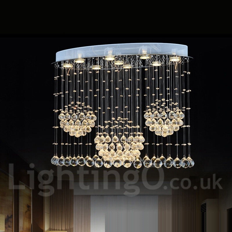 9 Lights Modern Crystal Ceiling Pendant Light Indoor Chandelier Lighting Lamps Fixtures
